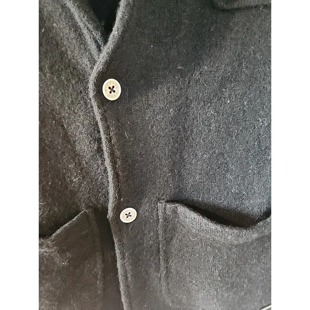 Vtg MICHAEL KORS Blazer Womens Size Small Black 100% Wool Black Y2k 2 Button